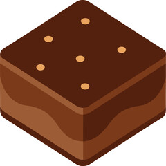 brownie square clip art on transparent background