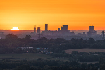 Naklejka premium Birmingham Skyline Sunrise