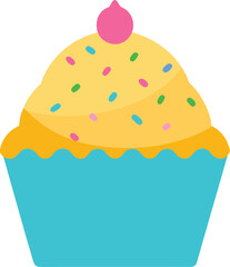 cupcake with sprinkles clip art on transparent background