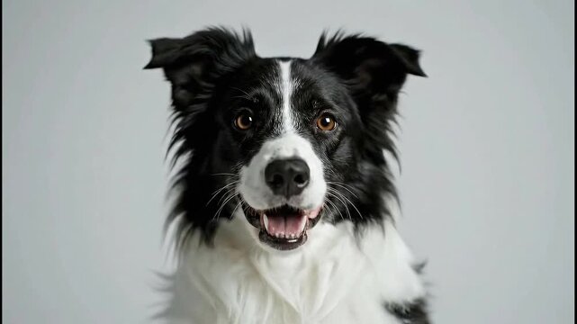 Charming Border Collie Portrait - A Study in Canine Elegance and Joy.