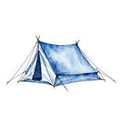 blue tent on a white background