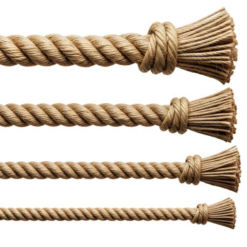 Strong natural fiber rope sections with secure knots showcasing durability and versatility for nautical or industrial applications