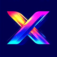Vibrant abstract design featuring a colorful letter X with dynamic gradients and a cosmic backdrop - High Contrast