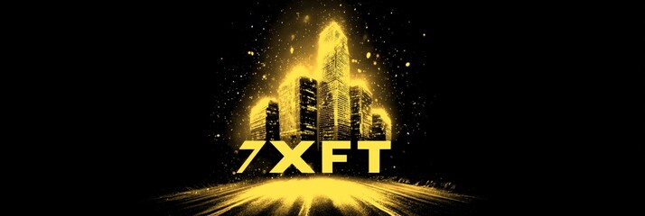 Illuminated city skyline at night with futuristic lights showcasing modern architecture and urban life