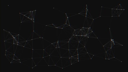 Digital glitch network of lines and points with distortion effects - Powered by Adobe