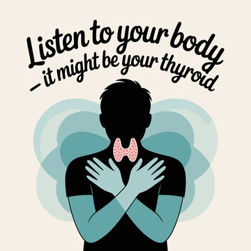 Listen to Your Body Thyroid Awareness Illustration