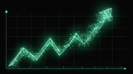Green digital graph rising arrow abstract technology data analytics financial growth success chart HD video.	

 - Powered by Adobe