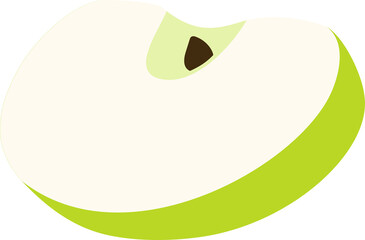 Apple Green Slice Cartoon flat