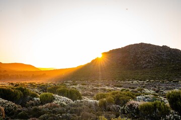 sunset in the mountains