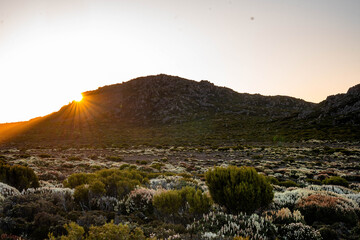 sunset in the mountains