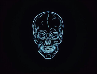 Neon Skull Pattern Halloween Wallpaper