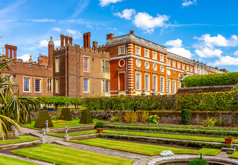 Privy garden of Hampton Court palace in Richmond, London, UK
