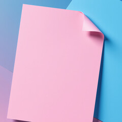 blank note paper on blue background