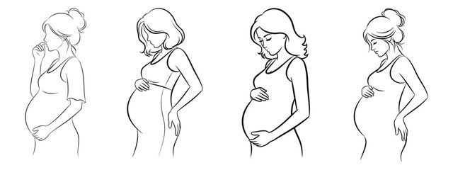 Illustration of a pregnant woman in a serene pose