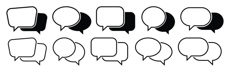 Empty bubble speech vector set. Chatting box, message box