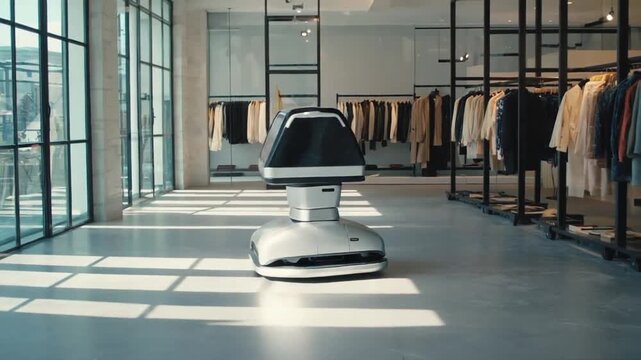 Robot assistant in a store.