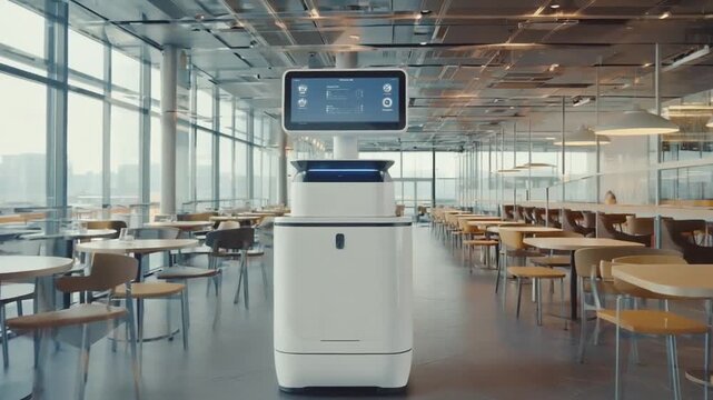 Robot assistant in a restaurant.