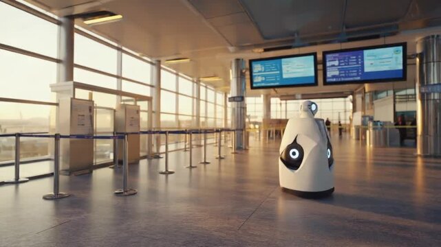 Robot assistant at an airport.