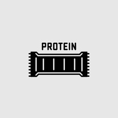 Protein bar  illustration  with bold text on a white background