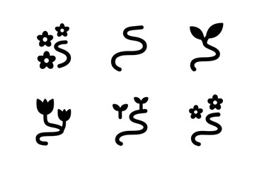 Fototapeta premium Minimalist spring path icons collection for design use in posters and cards
