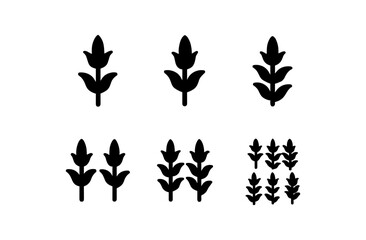 Fototapeta premium Simple cornfield icon set for agricultural designs and concepts