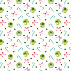  Christmas decor seamless vector pattern