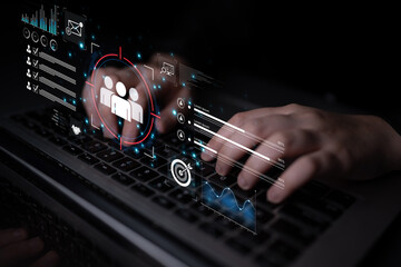 A dashboard for customer relationship management (CRM). The data analysis and market research help to identify a target audience and understand customer reviews and behavior. Fermion