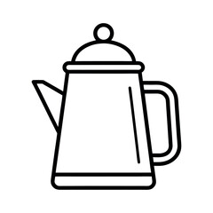 camp kettle outline line art vector