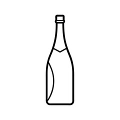champagne outline line art vector