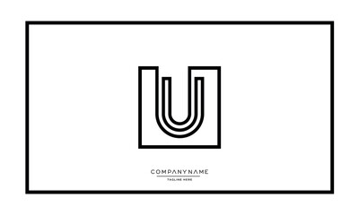 Alphabet letters U or UU logo monogram