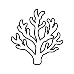 Obraz premium coral outline line art vector