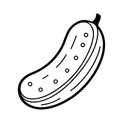 cucumber slice outline line art vector