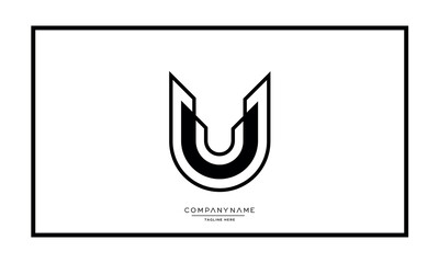 Alphabet letters U or UU logo monogram