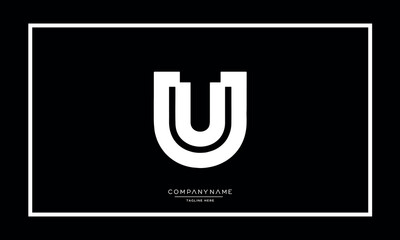 Alphabet letters U or UU logo monogram