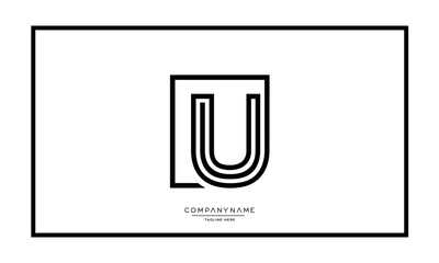 Alphabet letters U or UU logo monogram