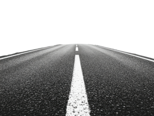 Asphalt road with center line vanishing into dark space above