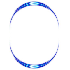 Blue glowing circular ring light effect on transparent background
