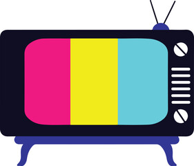 Retro Television with Test Screen, Nostalgic and Analog vector illustration
