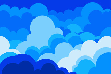 Illustration of layered blue and white cloudscape