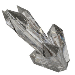 Naklejka premium 3D rendered quartz crystal cluster isolated on transparent background