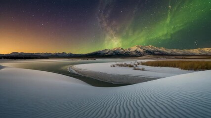 Stunning Carcross Desert Yukon, Canada, winter night