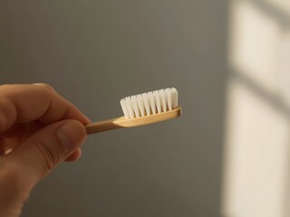 hand holding toothbrush