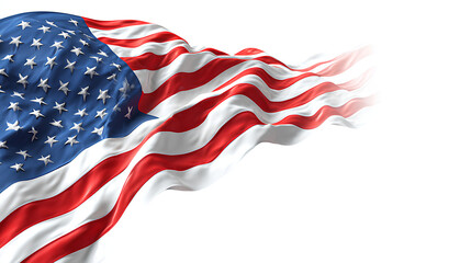 Fototapeta premium USA flag white background, American waving flag border Stock Vector