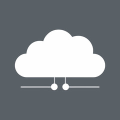 White cloud connected with lines and two circles