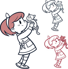 Dynamic duo silhouette figures in motion with stylized hair and aura accents isolated on transparent background