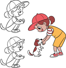 Playful young girl wearing roller skates and baseball cap engaged in activity isolated on transparent background