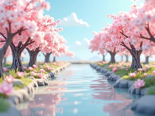 桜, さくら, 春, 暖かい, 花, 青空, 空, 木, 自然, 花道, ピンク, 咲く, 日本, 美しさ, フローラル, 季節、4月、川、