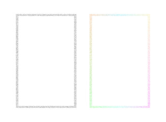 Dotted Border Frames on Black Background - Gray and Rainbow Gradient PNG Transparent 