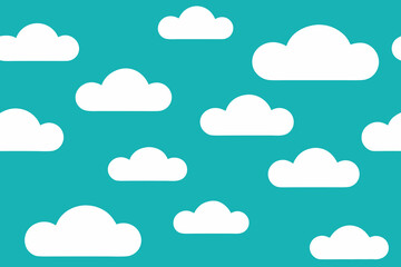 Illustration of white clouds against a blue sky