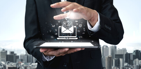 A concept of a digital marketing campaign delivered via email. This outreach contains business...